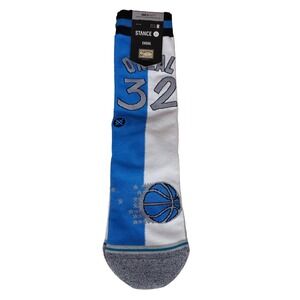 Shaquille O'Neal Orlando Magic Stance NBA M Medium Crew Socks #32 Blue White NWT